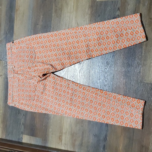 Lucky brand Charlie Capri orange geometric patterned jeans - Picture 9 of 9